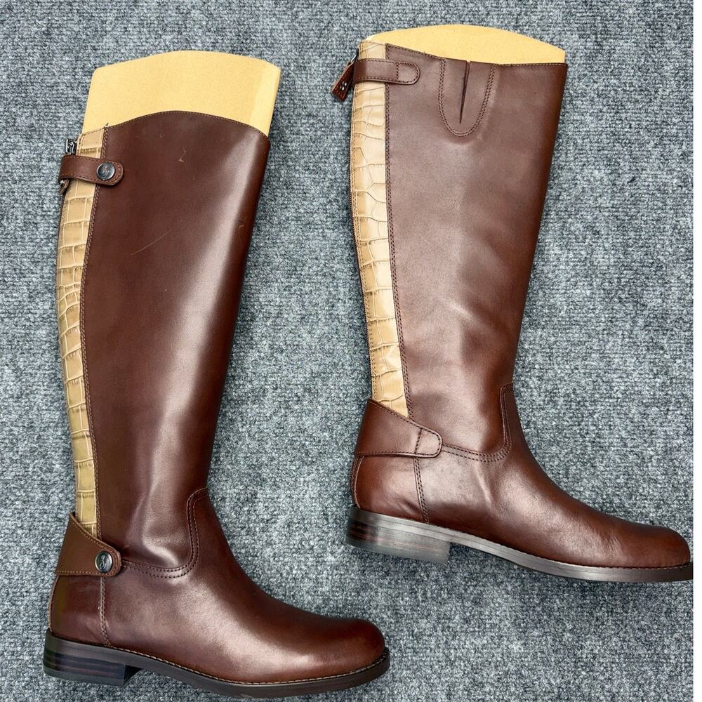 Sam Edelman Mikala Womens 6M Brown Leather Knee High Riding Boots NIB